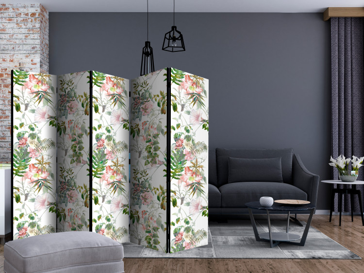 Room Separator Beautiful Garden II (5-piece) - tropical floral pattern 124065 additionalImage 4