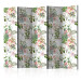 Room Separator Beautiful Garden II (5-piece) - tropical floral pattern 124065