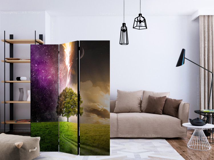 Room Divider Screen Magical Tree (3-piece) - colorful fantasy against the night sky 124165 additionalImage 4