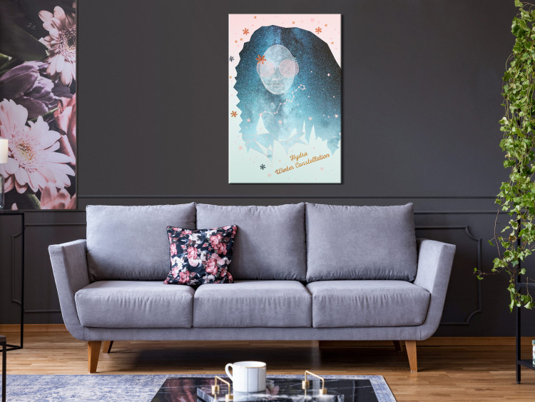 Canvas Art Print Hydra constellation - abstraction with stars, human and inscription 124965 additionalImage 3