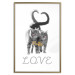 Poster Fluffy Love - gray cats and English text on a white background 125265 additionalThumb 16