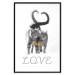 Poster Fluffy Love - gray cats and English text on a white background 125265 additionalThumb 18