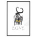Poster Fluffy Love - gray cats and English text on a white background 125265 additionalThumb 15