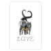 Poster Fluffy Love - gray cats and English text on a white background 125265 additionalThumb 19