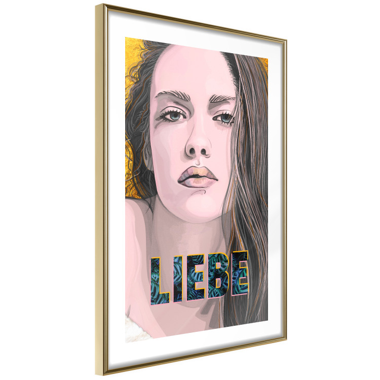 Poster Liebe - dark German text "love" on a portrait of a woman 125365 additionalImage 8