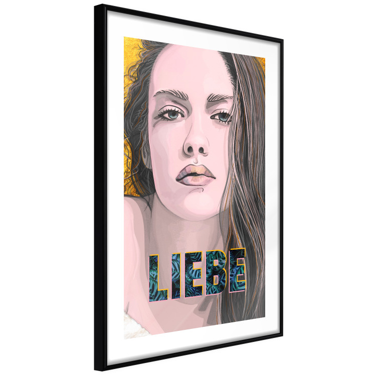 Poster Liebe - dark German text "love" on a portrait of a woman 125365 additionalImage 11