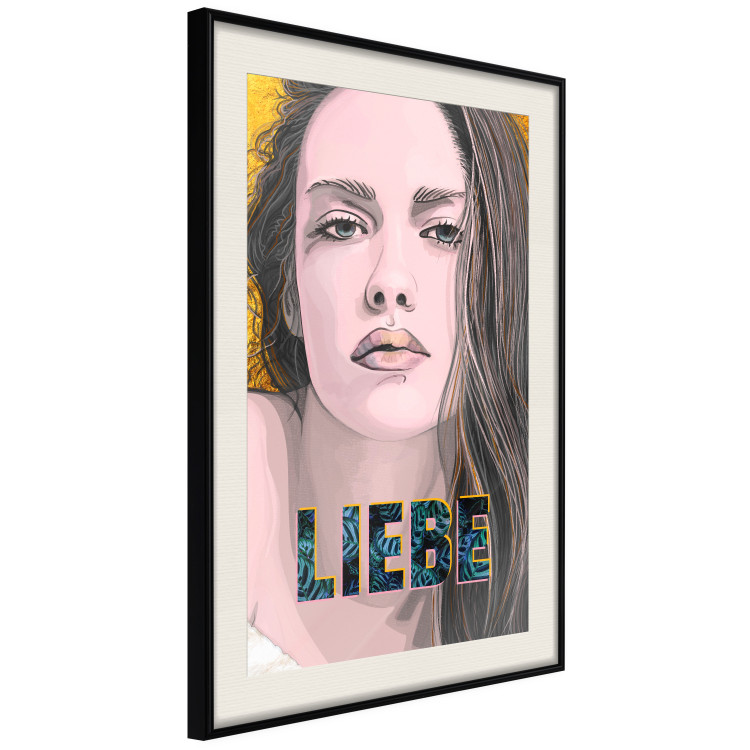 Poster Liebe - dark German text "love" on a portrait of a woman 125365 additionalImage 3
