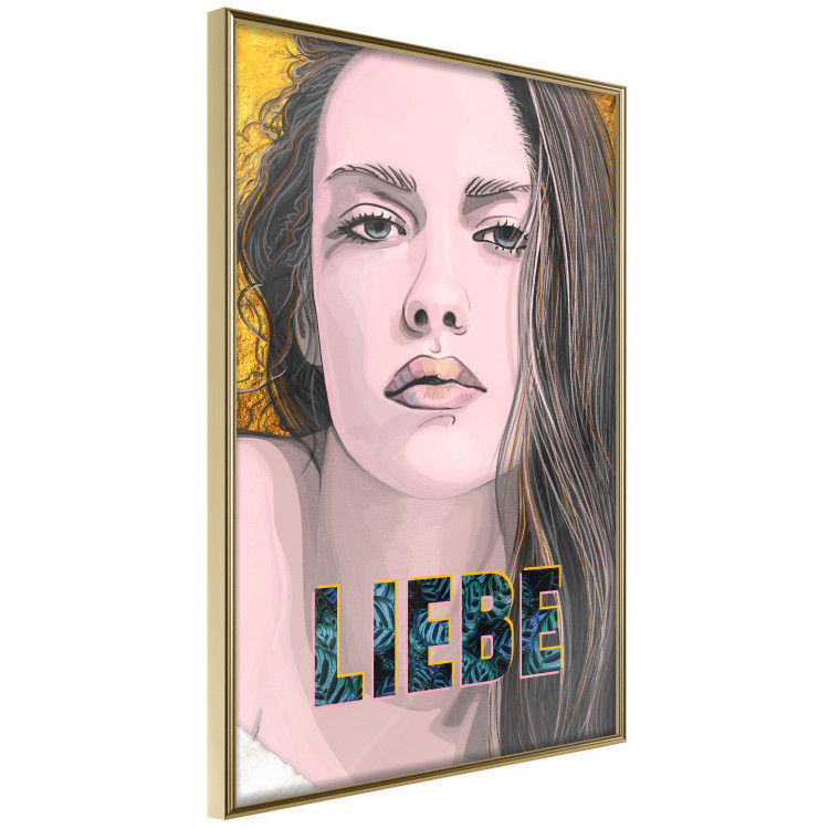 Poster Liebe - dark German text "love" on a portrait of a woman 125365 additionalImage 14