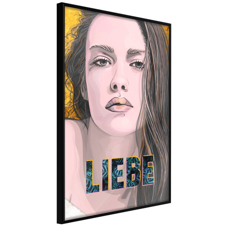 Poster Liebe - dark German text "love" on a portrait of a woman 125365 additionalImage 12