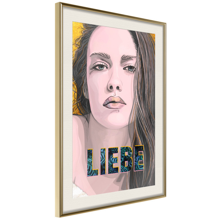 Poster Liebe - dark German text "love" on a portrait of a woman 125365 additionalImage 2