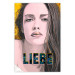 Poster Liebe - dark German text "love" on a portrait of a woman 125365