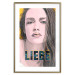 Poster Liebe - dark German text "love" on a portrait of a woman 125365 additionalThumb 14