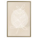 Poster Bright Twig - white line art plant with leaves on a light beige background 125665 additionalThumb 16