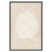 Poster Bright Twig - white line art plant with leaves on a light beige background 125665 additionalThumb 24
