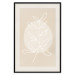 Poster Bright Twig - white line art plant with leaves on a light beige background 125665 additionalThumb 18