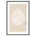 Poster Bright Twig - white line art plant with leaves on a light beige background 125665 additionalThumb 17