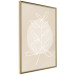 Poster Bright Twig - white line art plant with leaves on a light beige background 125665 additionalThumb 14