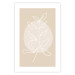 Poster Bright Twig - white line art plant with leaves on a light beige background 125665 additionalThumb 25