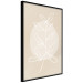 Poster Bright Twig - white line art plant with leaves on a light beige background 125665 additionalThumb 10