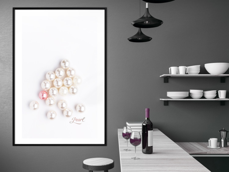 Wall Poster Pearl - white and red pearls with English text on a light background 125865 additionalImage 4