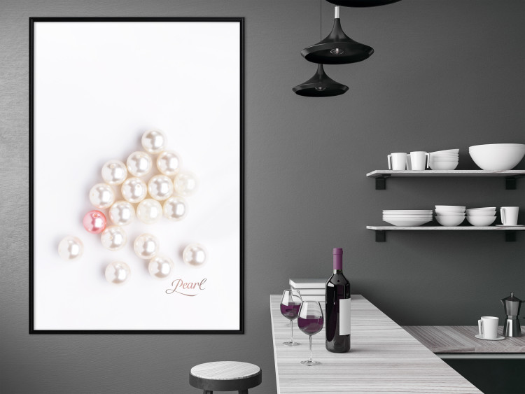 Wall Poster Pearl - white and red pearls with English text on a light background 125865 additionalImage 3