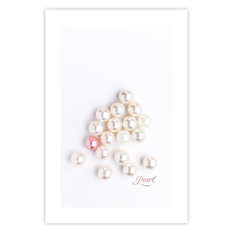 Wall Poster Pearl - white and red pearls with English text on a light background 125865 additionalImage 15