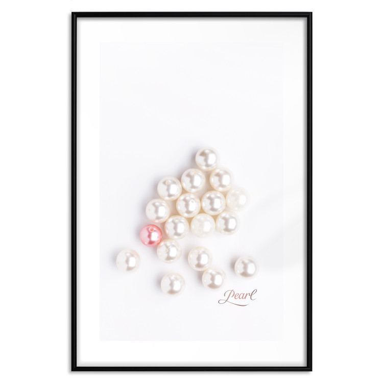 Wall Poster Pearl - white and red pearls with English text on a light background 125865 additionalImage 19