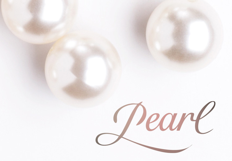 Wall Poster Pearl - white and red pearls with English text on a light background 125865 additionalImage 9