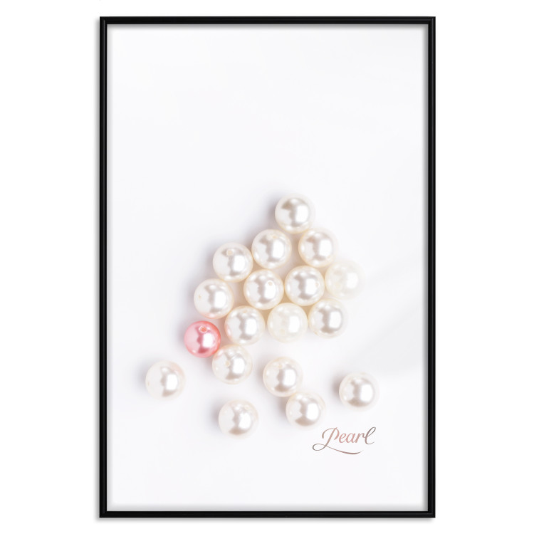 Wall Poster Pearl - white and red pearls with English text on a light background 125865 additionalImage 16