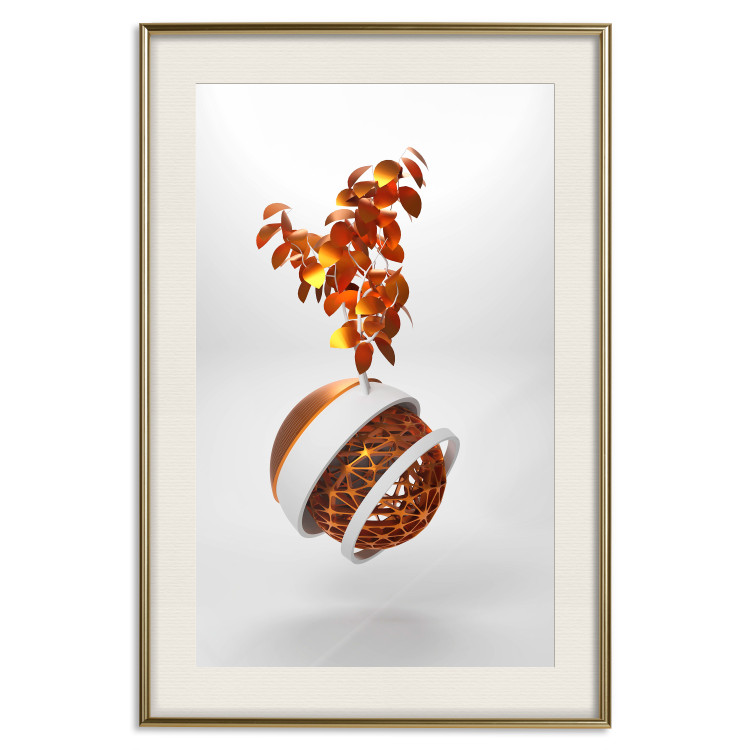 Poster Copper Allocation - abstract sphere with a growing copper plant 126065 additionalImage 19