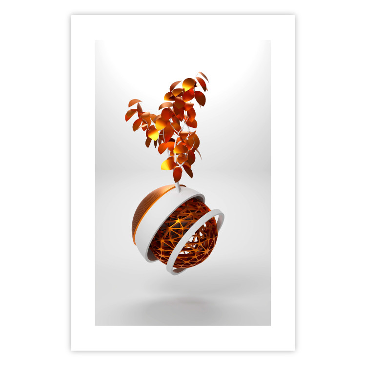 Poster Copper Allocation - abstract sphere with a growing copper plant 126065 additionalImage 25