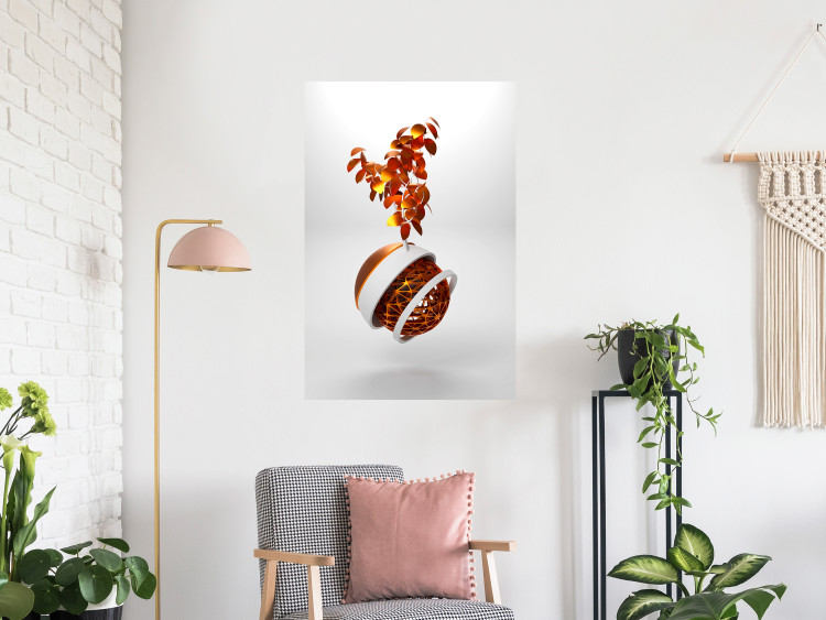 Poster Copper Allocation - abstract sphere with a growing copper plant 126065 additionalImage 17