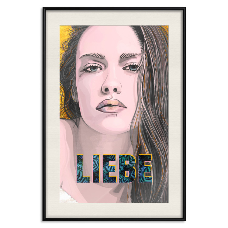 Wall Poster Meine Liebe - colorful portrait of a woman with German inscriptions 126865 additionalImage 19