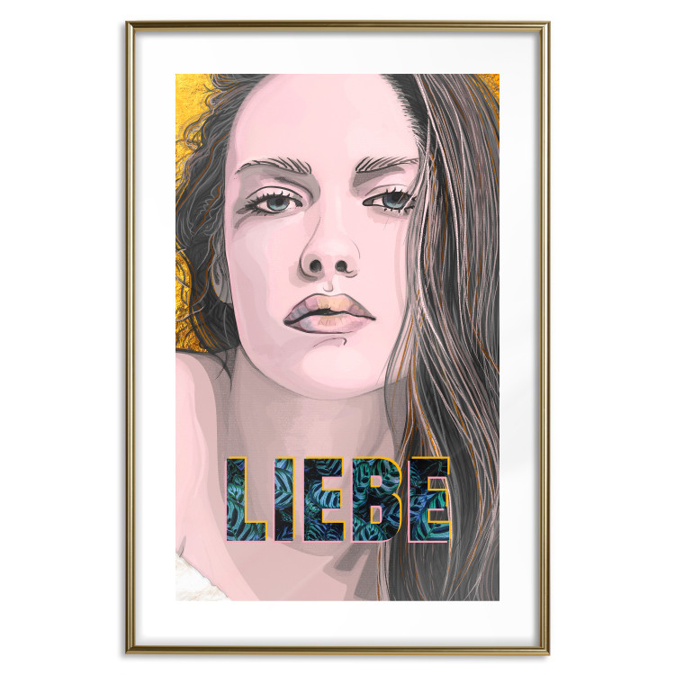 Wall Poster Meine Liebe - colorful portrait of a woman with German inscriptions 126865 additionalImage 16