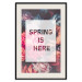 Wall Poster Spring Is Here - English inscriptions in a white frame on a background of flowers 127065 additionalThumb 23