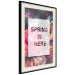 Wall Poster Spring Is Here - English inscriptions in a white frame on a background of flowers 127065 additionalThumb 2