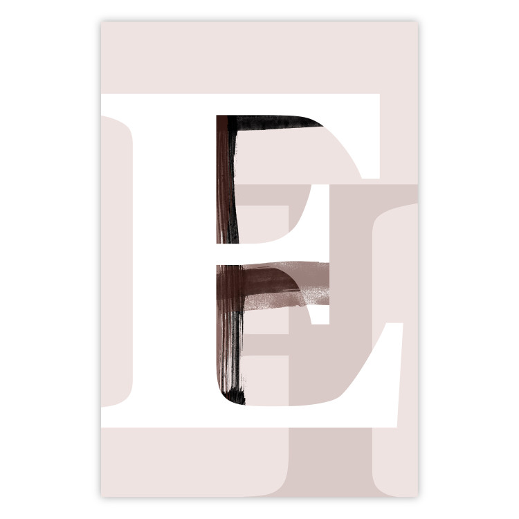 Wall Poster Letter E - white alphabet letter on abstract pastel background 127865