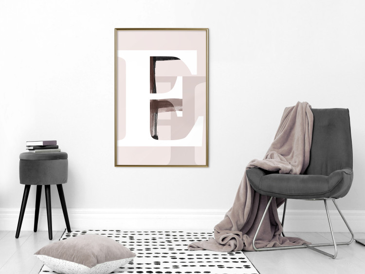 Wall Poster Letter E - white alphabet letter on abstract pastel background 127865 additionalImage 8