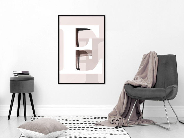 Wall Poster Letter E - white alphabet letter on abstract pastel background 127865 additionalImage 8