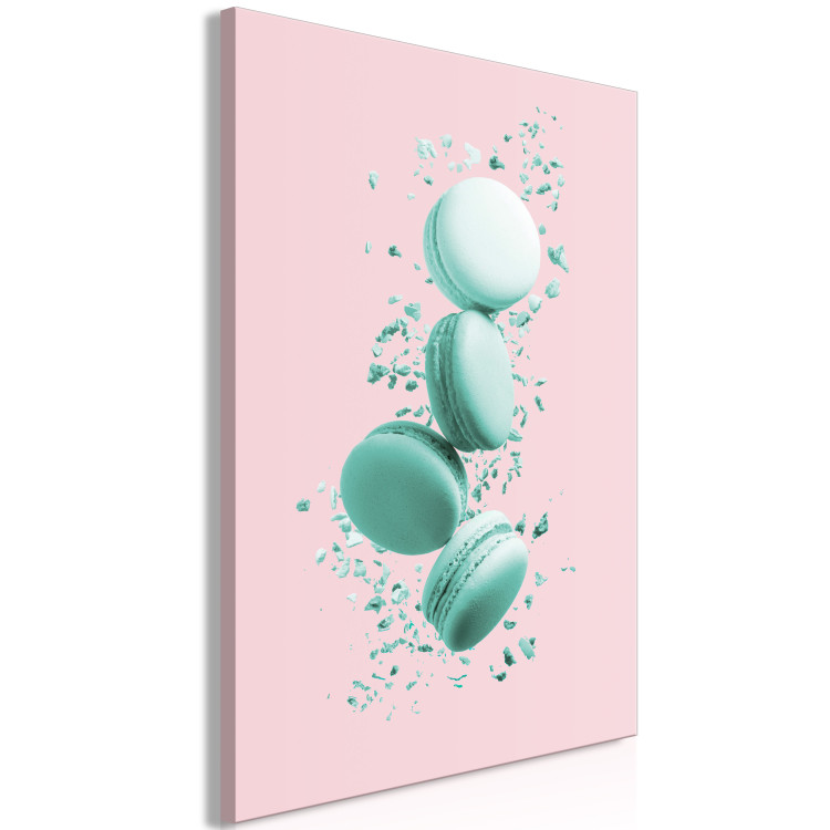 Canvas Print Flying Sweets (1-part) vertical - food on a pastel background 127965 additionalImage 2