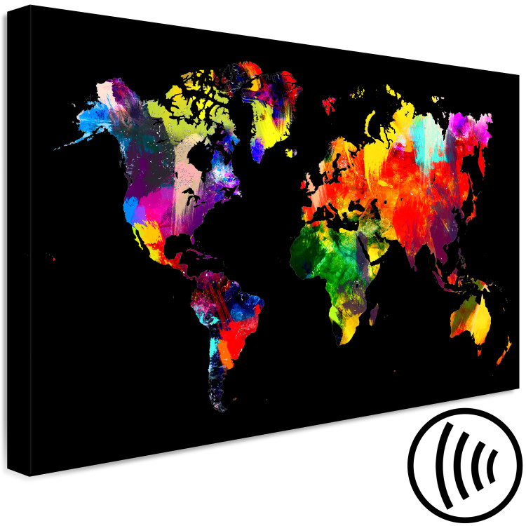 Canvas Art Print Children of the World (1-part) wide - abstract colorful continents 128065 additionalImage 6