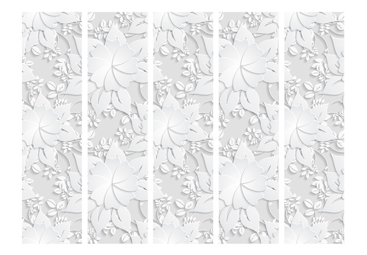 Room Divider Floral Inspirations (5-piece) - decorative composition in white flowers 128965 additionalImage 3