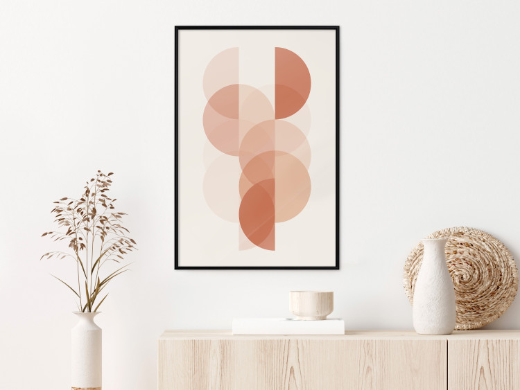 Wall Poster Wheel Configuration - abstract orange semicircles on a light background 129765 additionalImage 6