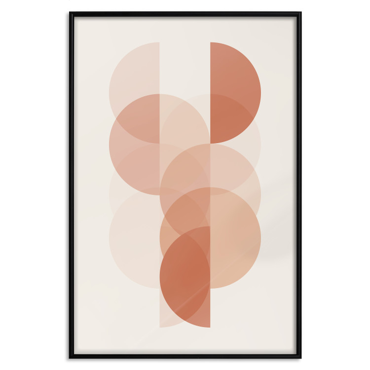 Wall Poster Wheel Configuration - abstract orange semicircles on a light background 129765 additionalImage 18