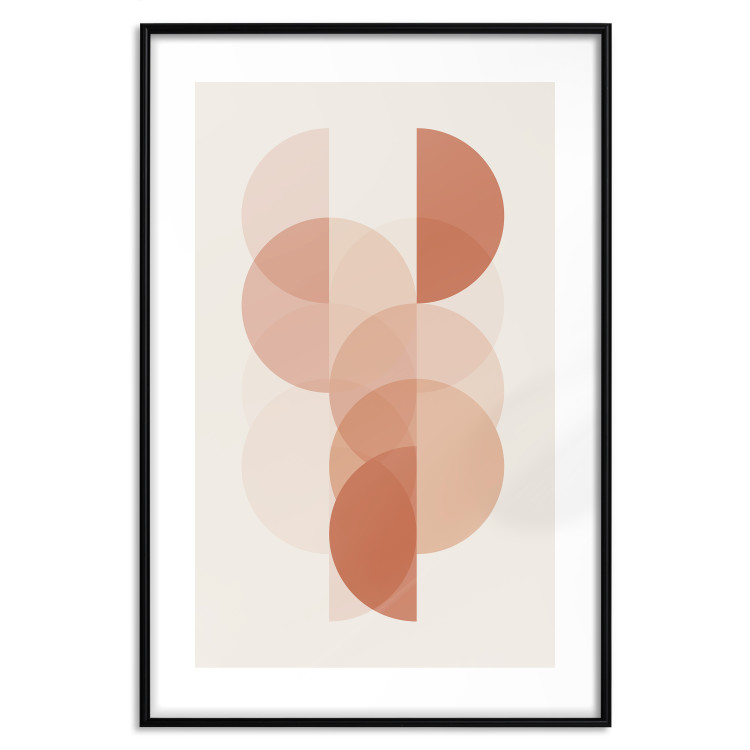Wall Poster Wheel Configuration - abstract orange semicircles on a light background 129765 additionalImage 15