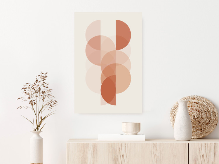 Wall Poster Wheel Configuration - abstract orange semicircles on a light background 129765 additionalImage 2