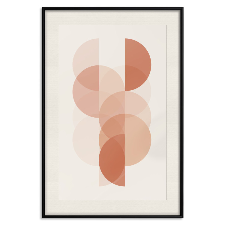 Wall Poster Wheel Configuration - abstract orange semicircles on a light background 129765 additionalImage 19