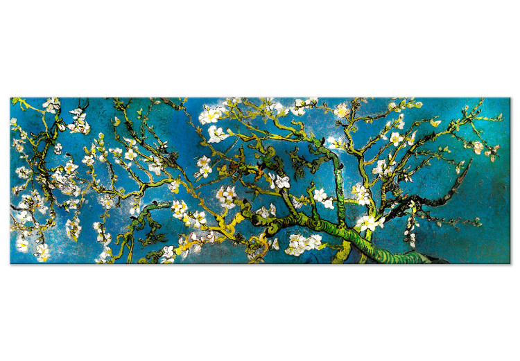 Canvas Print Blooming Almond Tree (1-piece) Narrow - branches with white flowers 129865
