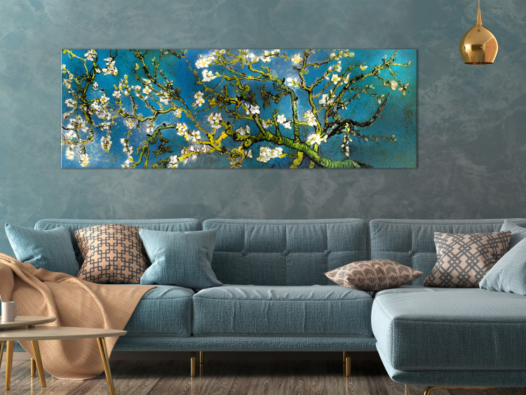 Canvas Print Blooming Almond Tree (1-piece) Narrow - branches with white flowers 129865 additionalImage 3