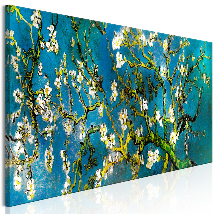 Canvas Print Blooming Almond Tree (1-piece) Narrow - branches with white flowers 129865 additionalImage 2